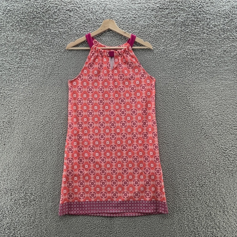 Cabana Life Dress Medium Pink Orange Floral Tank Cover Up Beach Stretch Mini